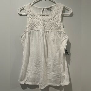 Lucky Brand Ivory Crochet Tank Top